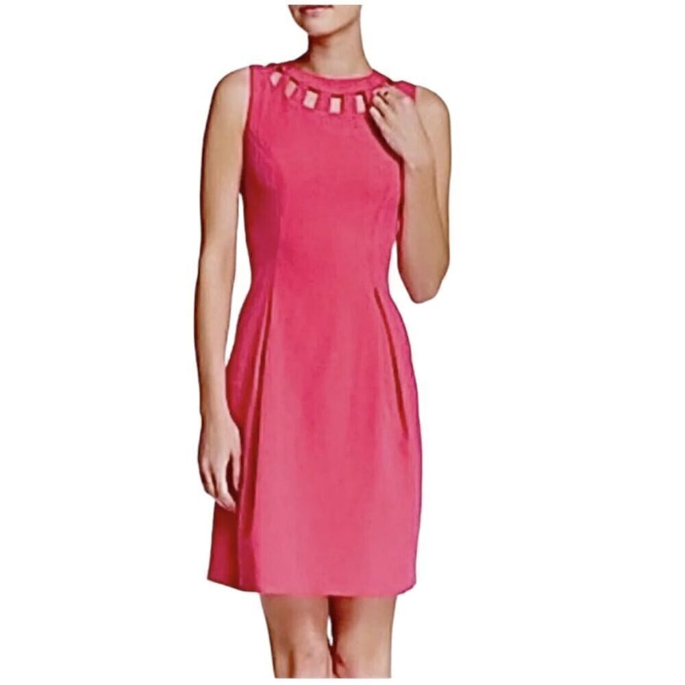 ELIZA J Pink Cut Out Neckline Sheath Dress
